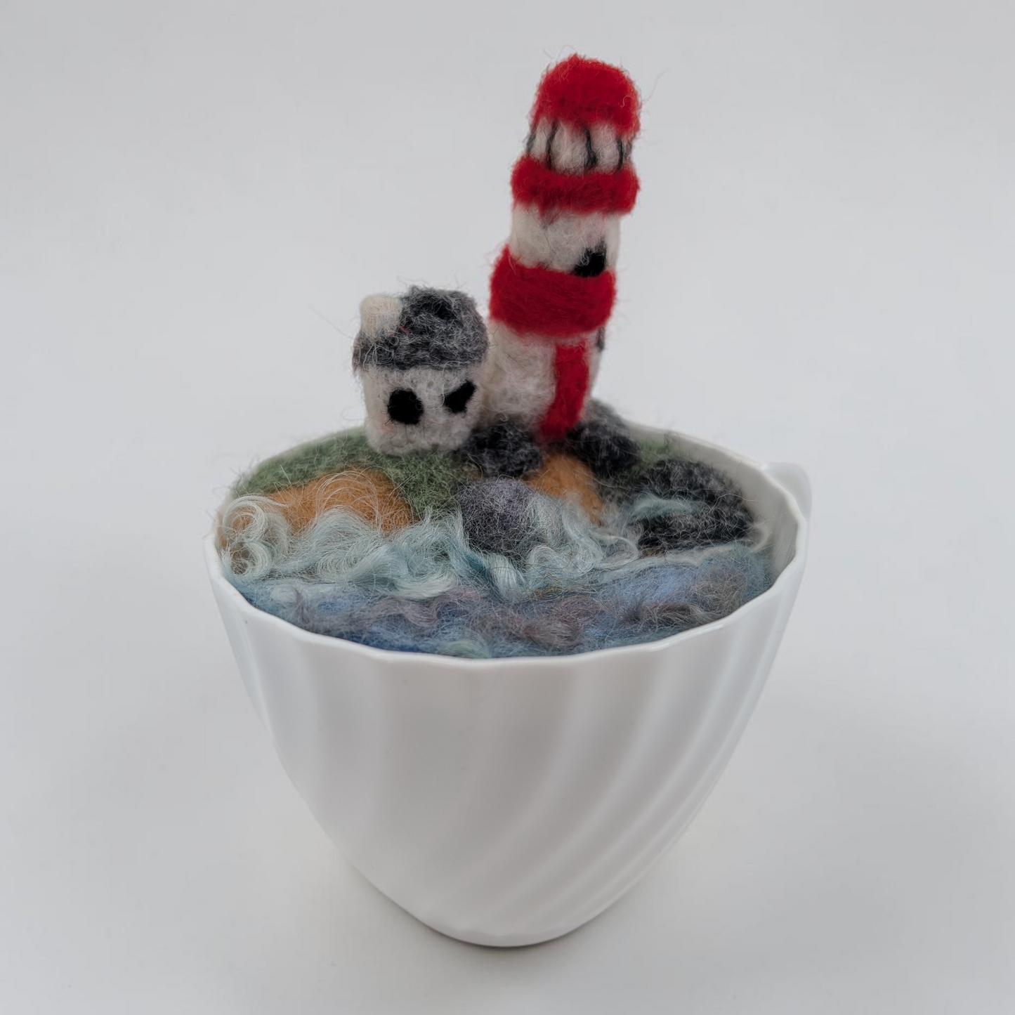 Lighthouse in a Teacup Ornament | Lin Dean