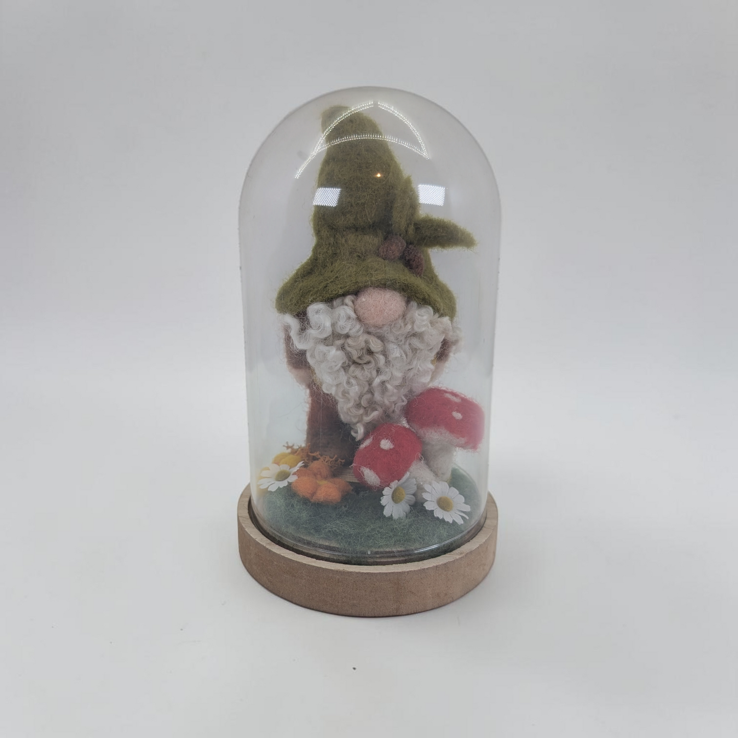 Needle Felted Woodland Gnome Display Dome | Lin Dean