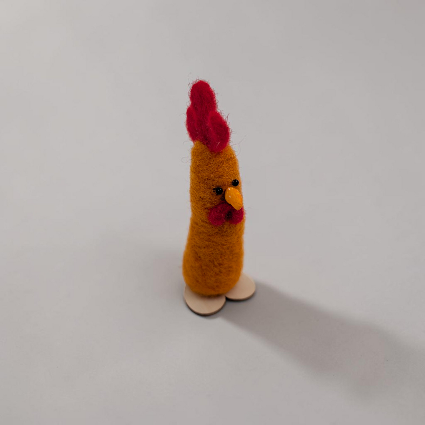 Orange Needle Felted Chicken Ornament | Lin Dean