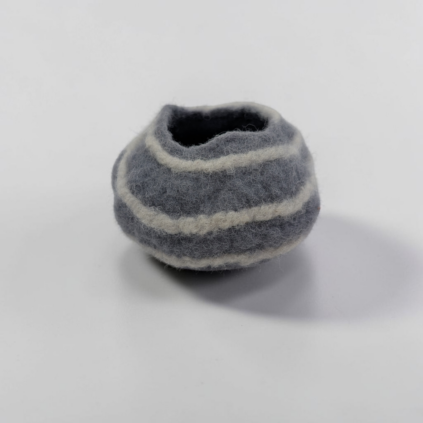 Needle Felted Striped Pebble Bowl | Lin Dean