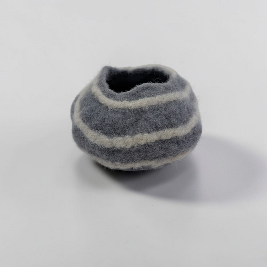 Needle Felted Striped Pebble Bowl | Lin Dean