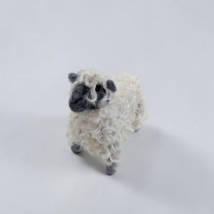 Needle Felted Curly Locks Sheep Ornament | Lin Dean