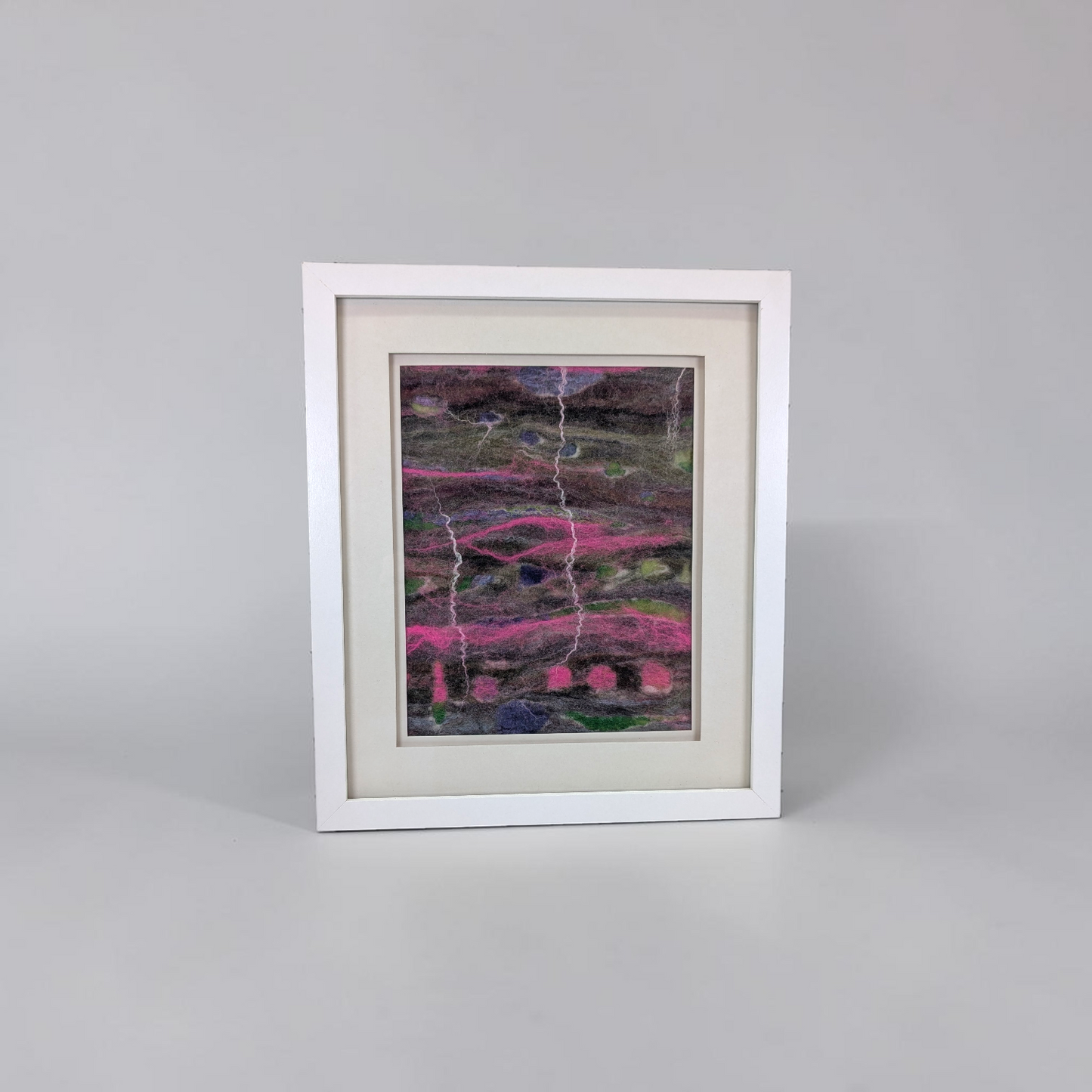 Framed Abstract Wet Felted Landscape Art | Baa Baa by Bee Bee