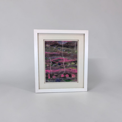 Framed Abstract Wet Felted Landscape Art | Baa Baa by Bee Bee