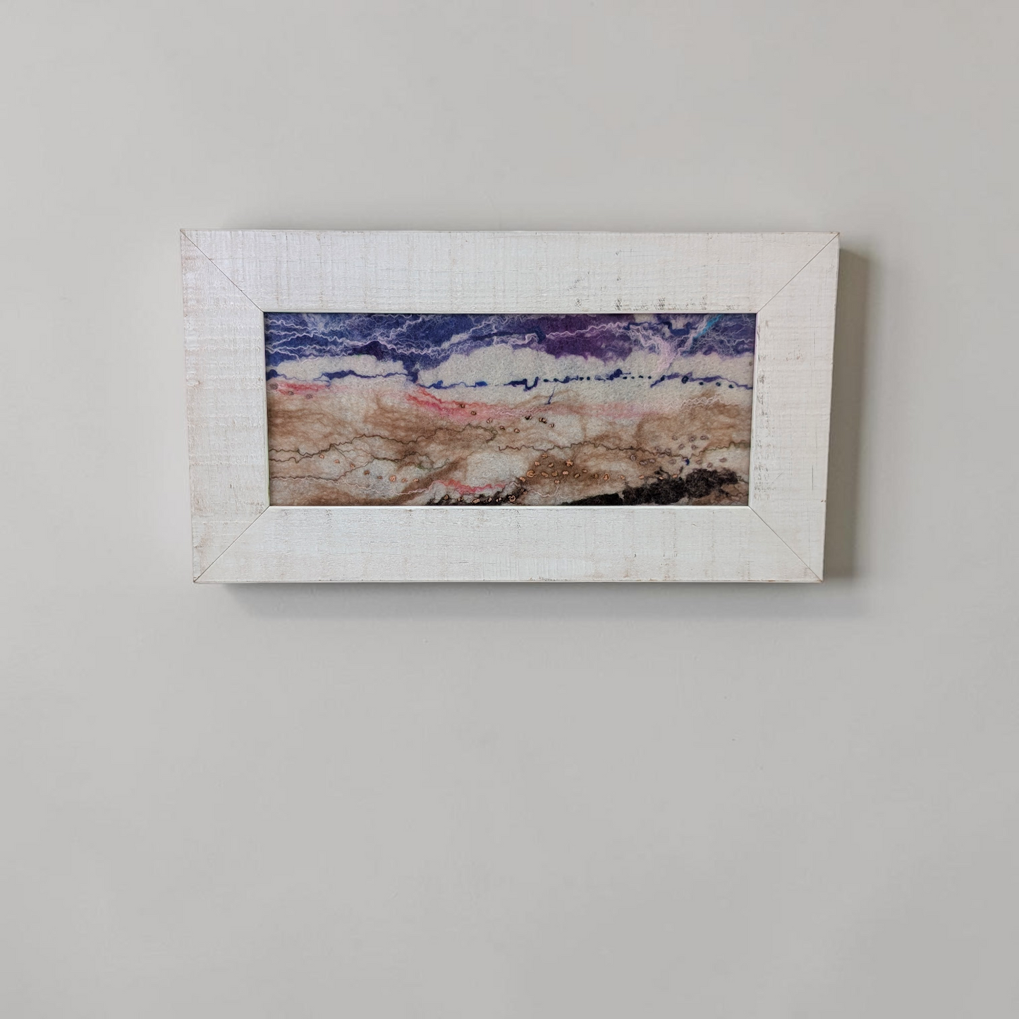 Framed Wet Felted Coastal Shoreline Art | Baa Baa by Bee Bee