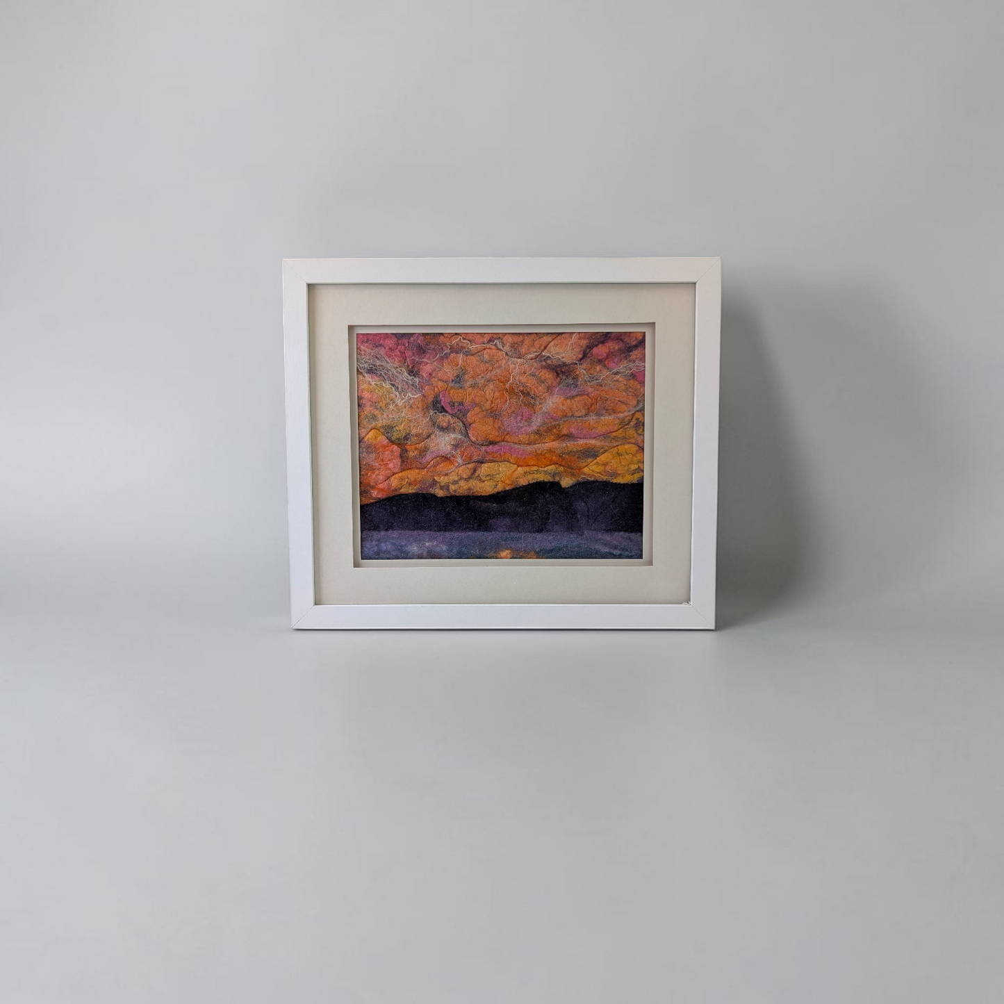 Framed Wet Felted Sunrise Landscape Art | Baa Baa by Bee Bee