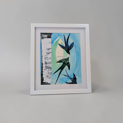 Framed 'Begin' Mixed Media Print | Seaside Canvas
