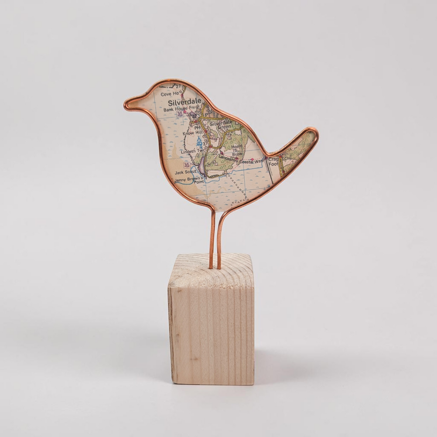 Wire Garden Bird with Vintage Map | Like a Bird out of Wire