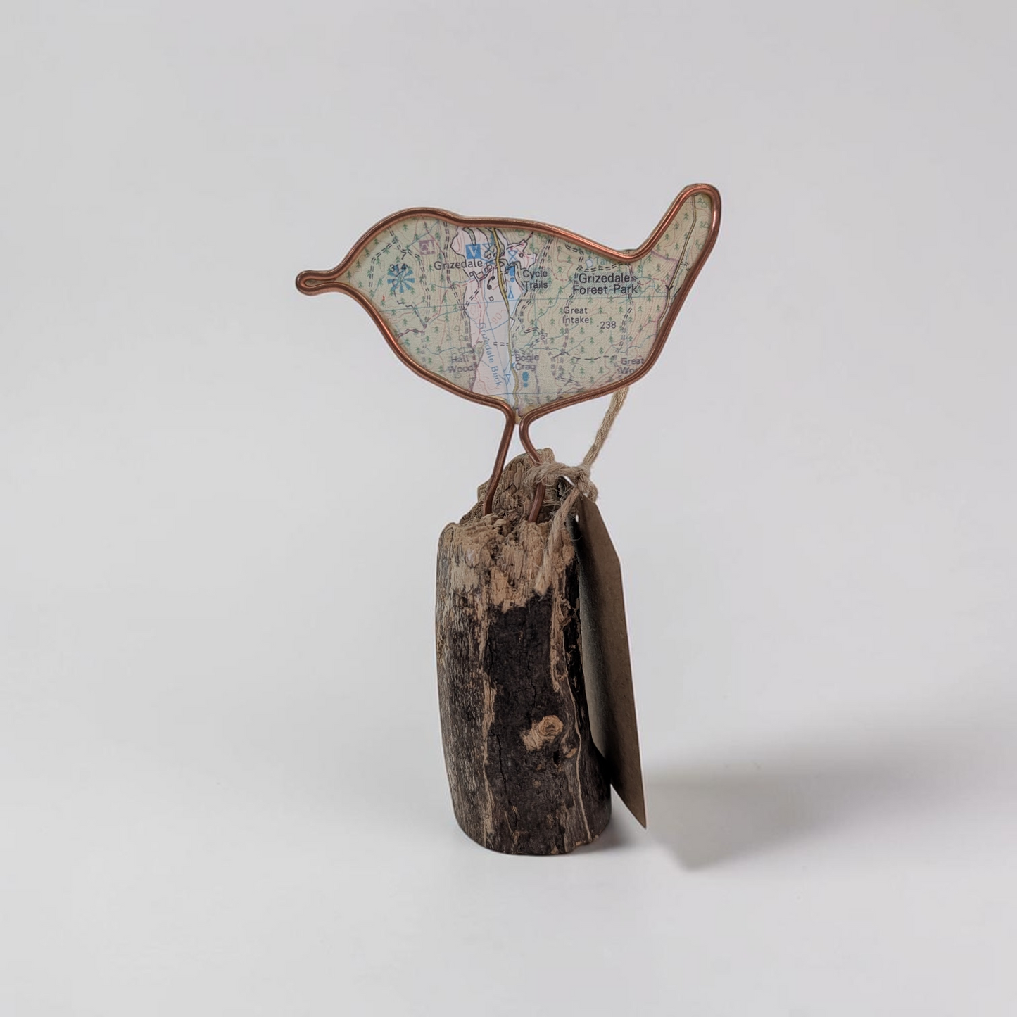 Wire Garden Bird with Vintage Map | Like a Bird out of Wire