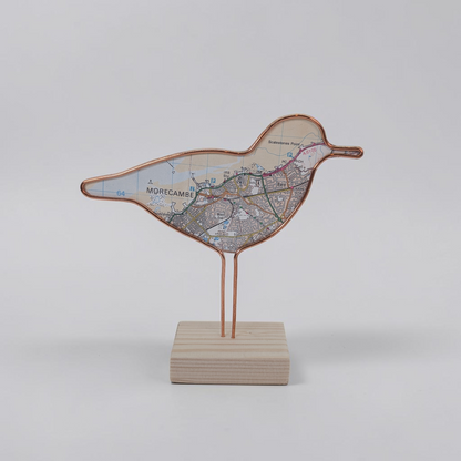Wire Wading Bird with Vintage Map | Like a Bird out of Wire