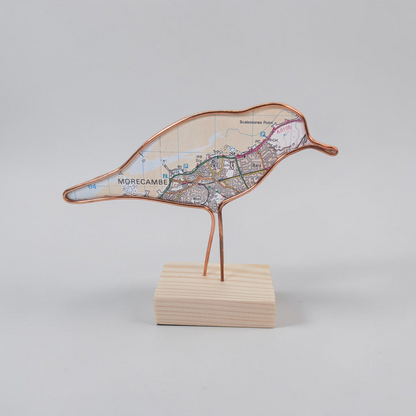 Wire Wading Bird with Vintage Map | Like a Bird out of Wire