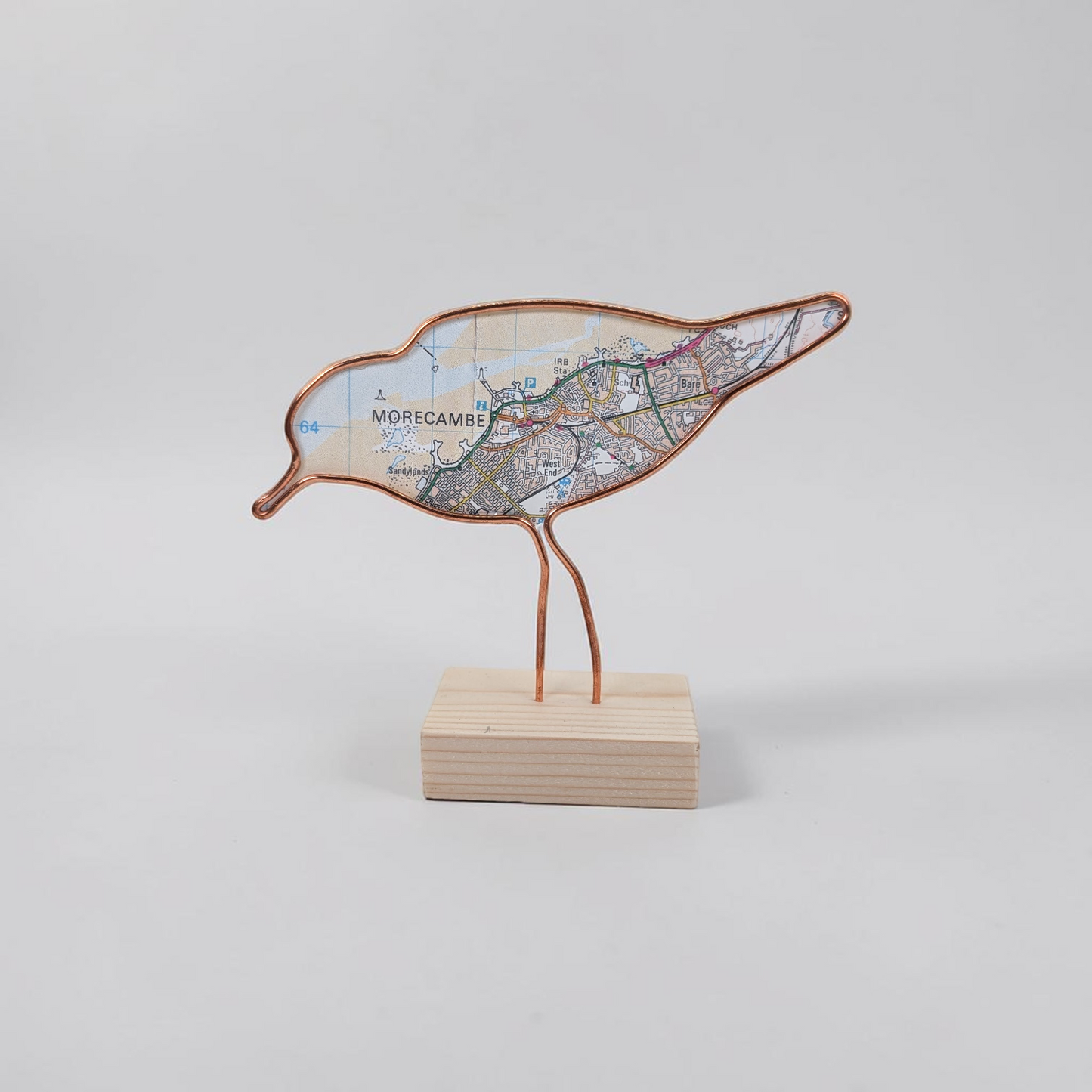 Wire Wading Bird with Vintage Map | Like a Bird out of Wire