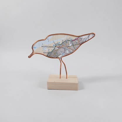 Wire Wading Bird with Vintage Map | Like a Bird out of Wire