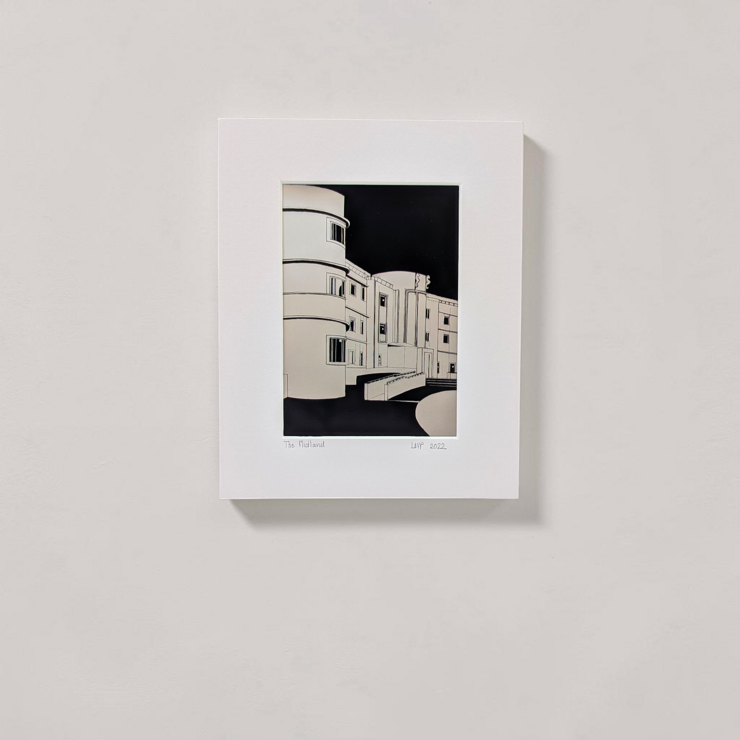 The Midland Hotel Linocut Print | Linda Page