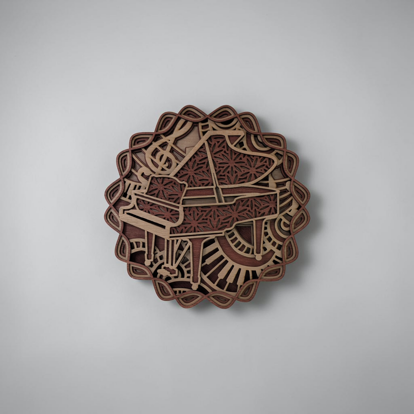 "Piano Collage" Laser-Cut Wooden Wall Art | Martin Burning Shack