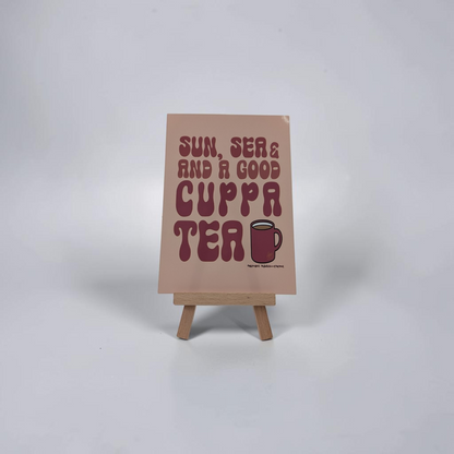"Sun, Sea & a Good Cuppa Tea" Mini Print | Cry Baby Illustrations