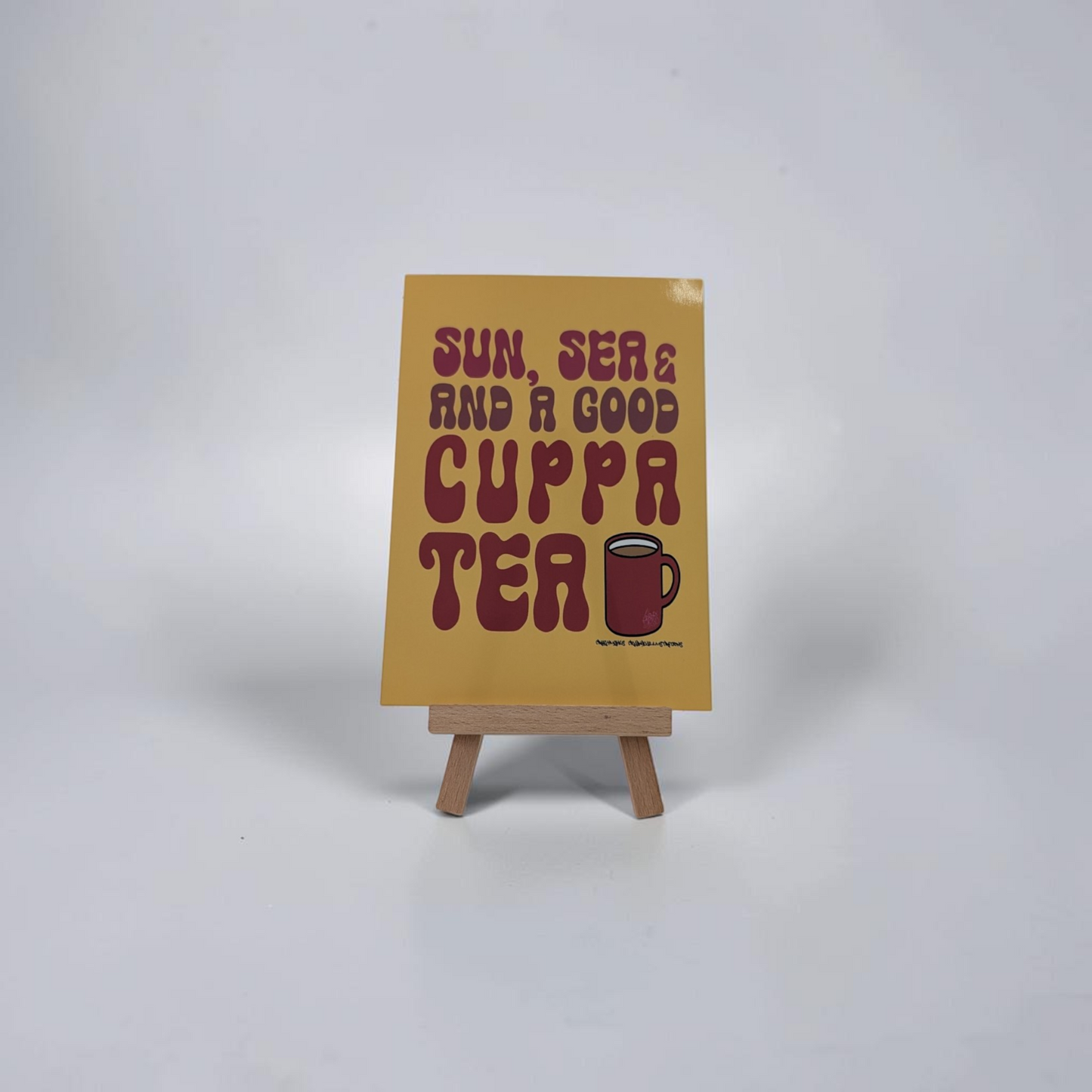 "Sun, Sea & a Good Cuppa Tea" Mini Print | Cry Baby Illustrations