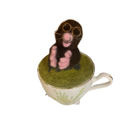 Felted Ornaments - Mole in a Teacup