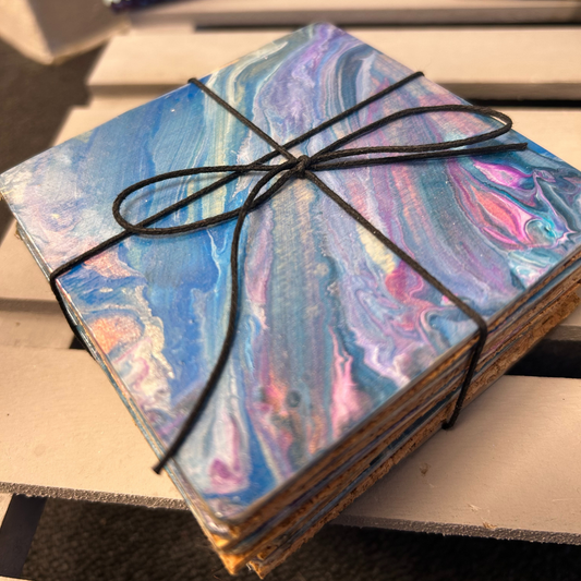 Paint Pouring Coasters