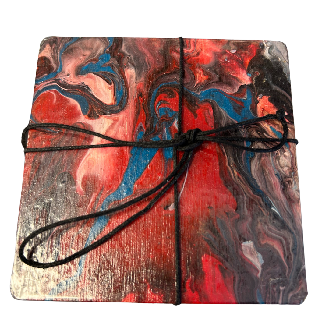 Paint Pouring Coasters