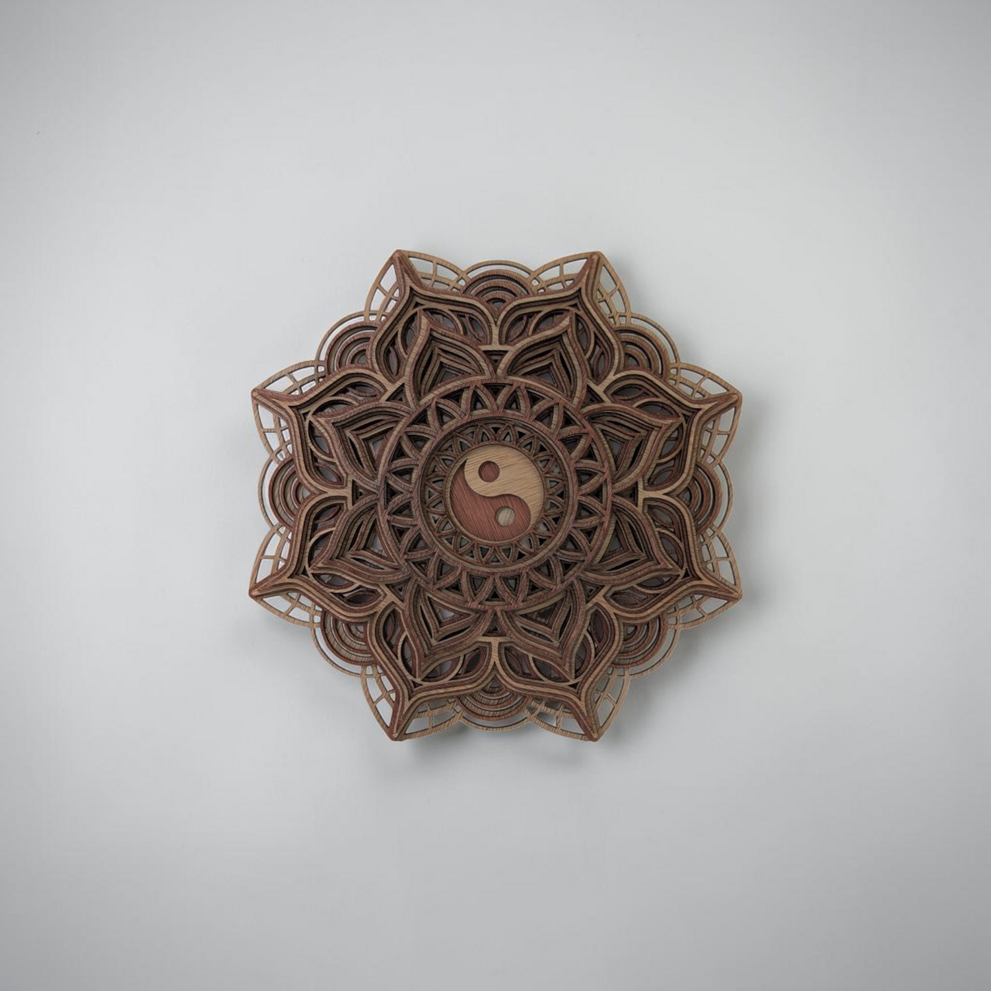 "Yin Yang Mandala" Laser-Cut Wooden Wall Art | Martin Burning Shack