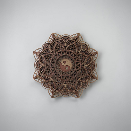 "Yin Yang Mandala" Laser-Cut Wooden Wall Art | Martin Burning Shack