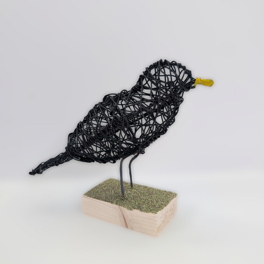 3D Wire Blackbird Sculpture | Like a Bird out of Wire