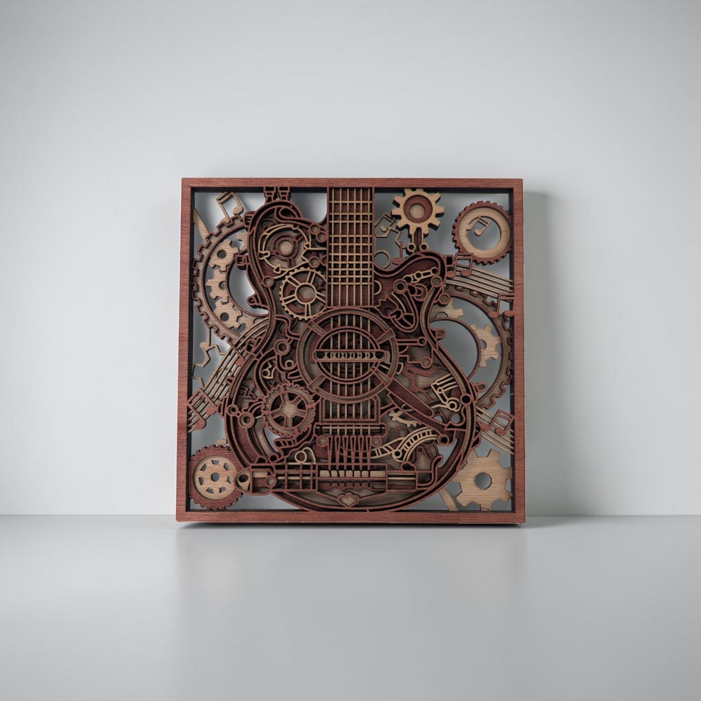 "Guitar Mechanica" Laser-Cut Wooden Wall Art | Martin Burning Shack