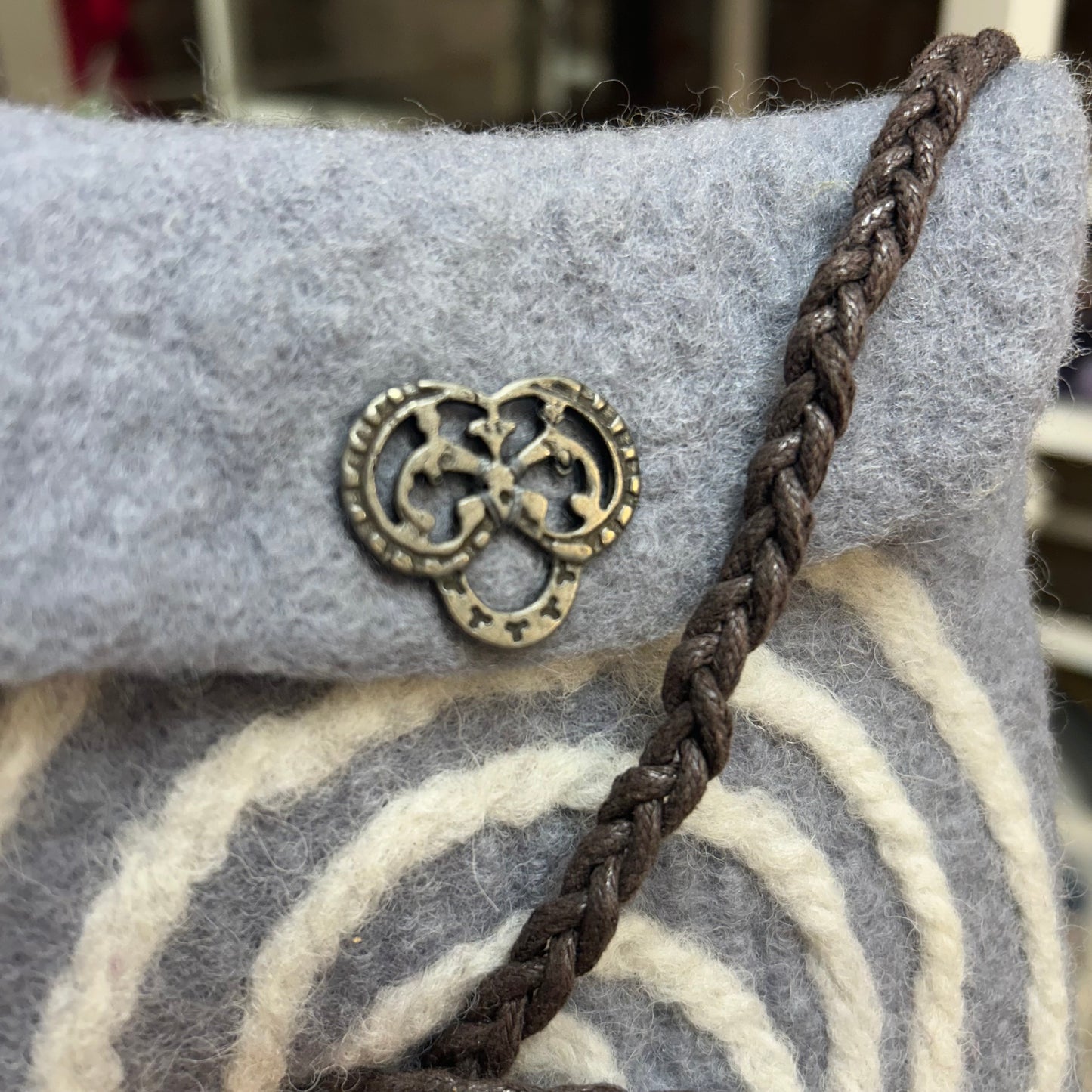 Felted Grey Shoulder Bag (Phone Bag)