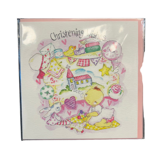 Monkey Boo Cards - Christening Pink