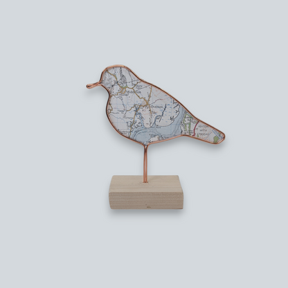 Wire Garden Bird with Vintage Map | Like a Bird out of Wire