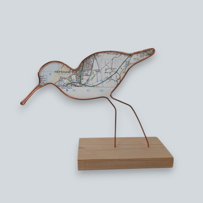 Wire Wading Bird with Vintage Map | Like a Bird out of Wire