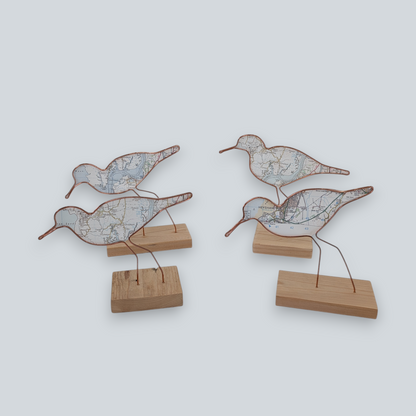 Wire Wading Bird with Vintage Map | Like a Bird out of Wire