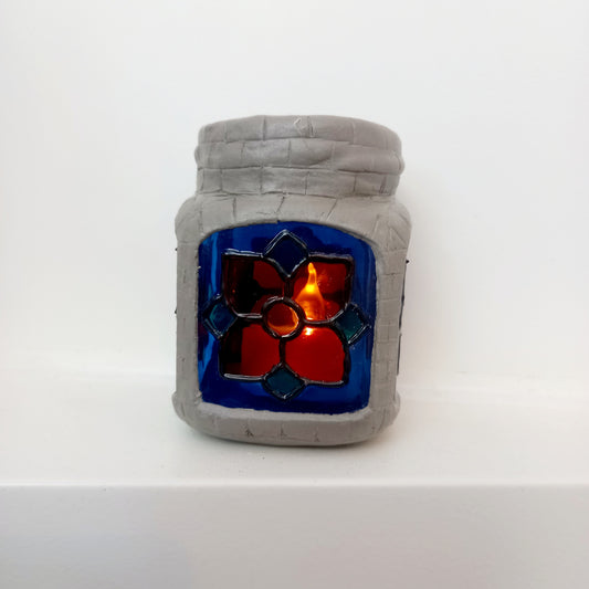 "Stained Glass Effect Tea Light Holders"
