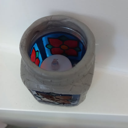 Stained Glass Effect Tea Light Holders