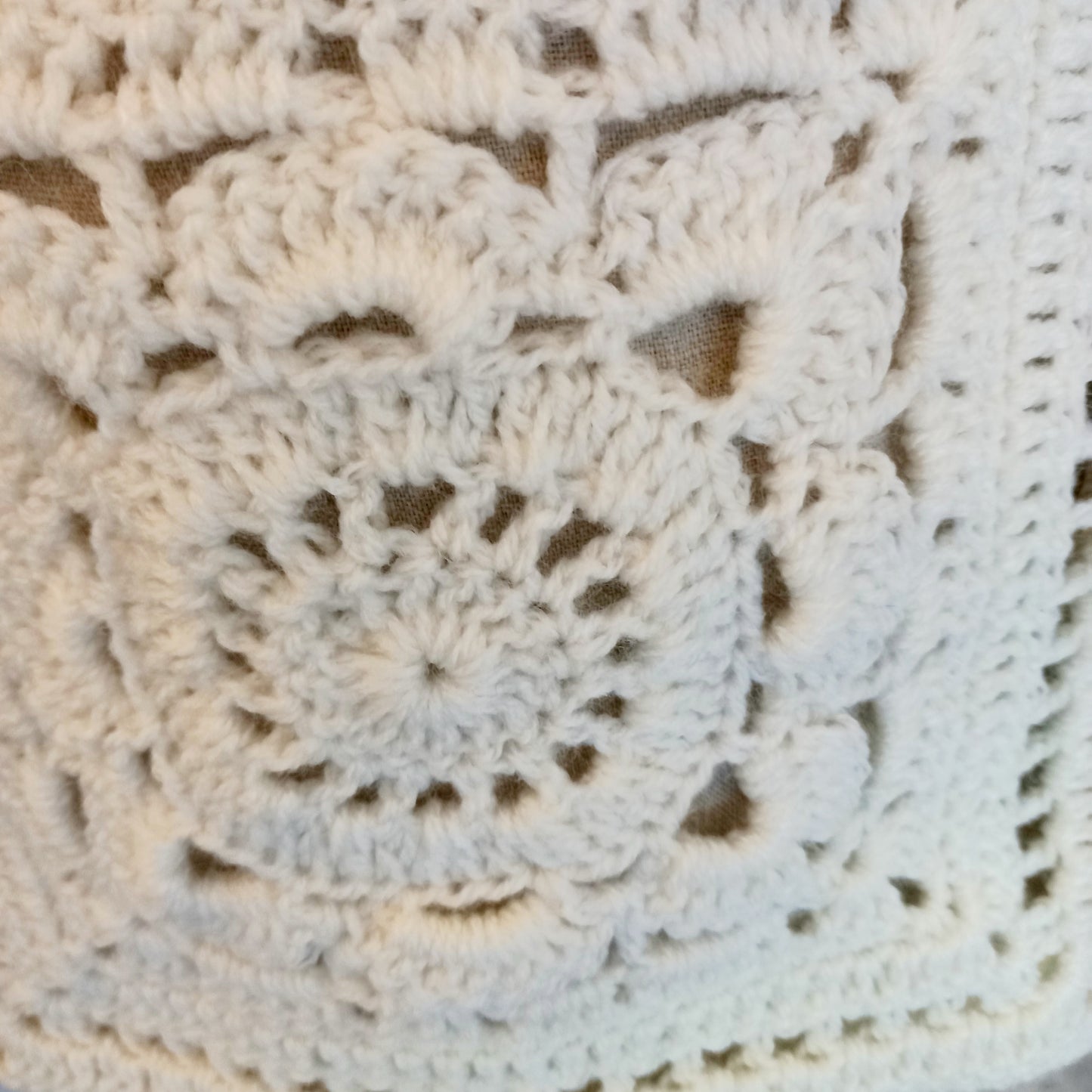 "Hand made crochet bag with flower details"