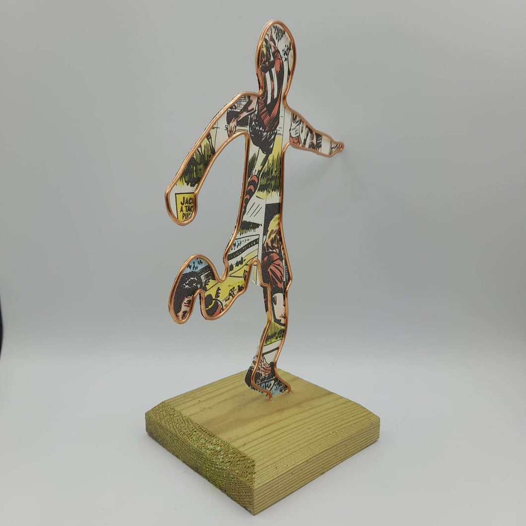 Handmade Wire sculptures of a Footballer