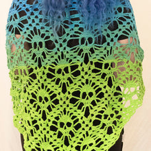 Load image into Gallery viewer, &quot;Sugar Skulls Ombre Handmade Crocheted Shawl&quot;
