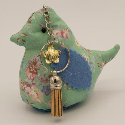 Bird - Textile Art keyring