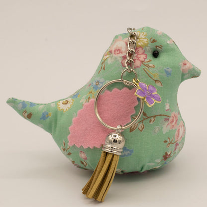 Bird - Textile Art keyring