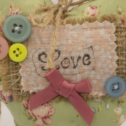 Rustic Love Textile art hanging decoration.