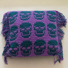 Load image into Gallery viewer, &quot;Skull Design Crochet Cushion&quot;
